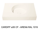 Plan vasque lavabo circulaire ⦰ 35 cm sur mesure Largeur 50 à 201 x P 40 à 51 cm Finition lisse 10 couleurs au choix, Anti bactérien Résine Akrytan® dans la masse Livraison Offerte.